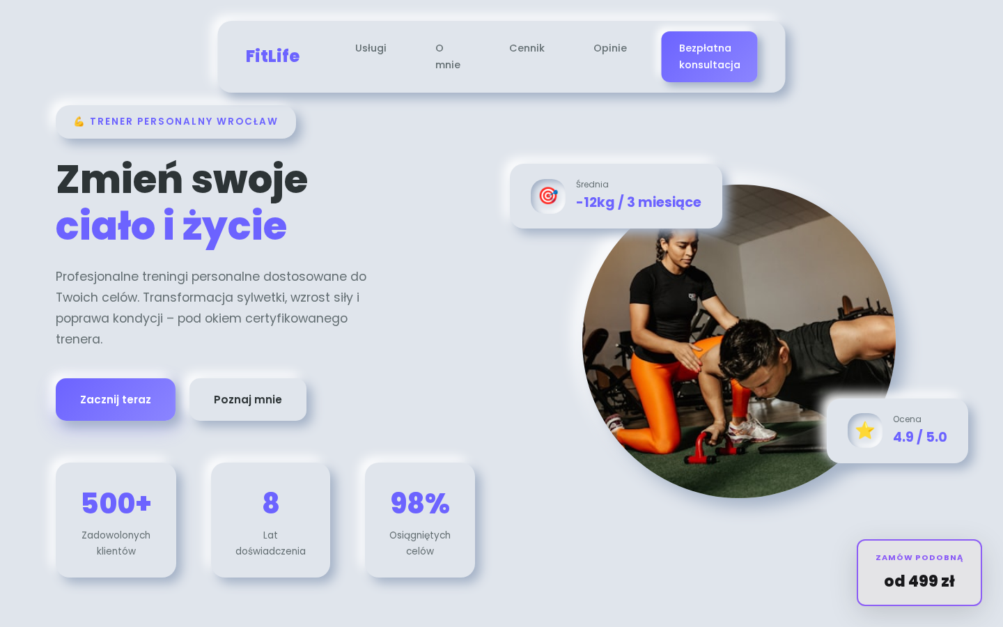 Innowacyjna strona internetowa dla trenera fitness - Forma na Najwyższym Poziomie